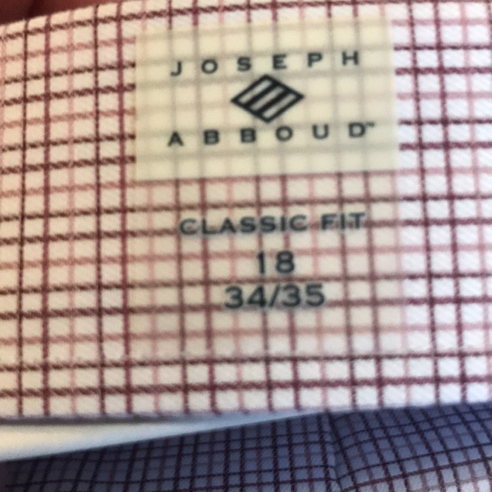 (121)NWT Mens long sleeve dress shirt by Joseph Abboud. Size 18 34/35 - Picture 11 of 11
